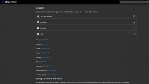 Streamate Review Live Support Options