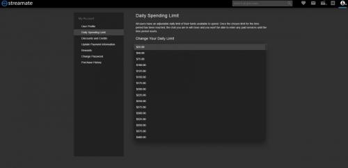 Streamate Review daily spending limit